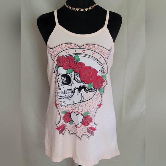 Affliction Tops - Women's Skull and Roses Tank Top